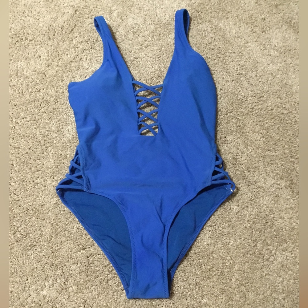 Costal Waves Blue One Piece Swimsuit